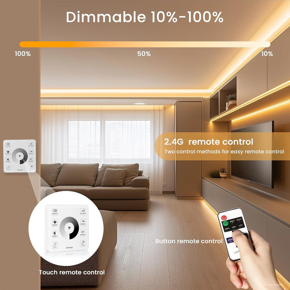 24V COB LED Strip Light 65.6FT Kit, 3000K Warm White Dimmable Cuttable 3360 L...