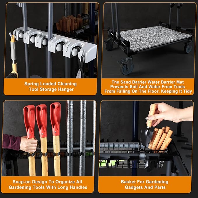 Heavy-Duty Garden Tool Organizer Cart Ideal