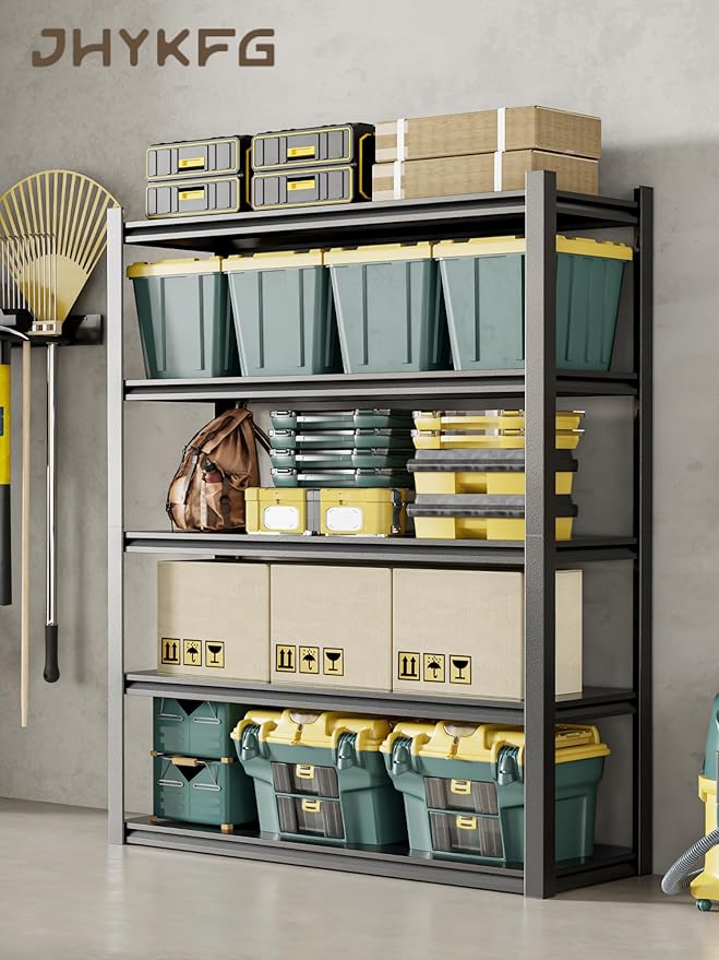 JHYKHG 72" W Storage Shelves, 5-Tier Heavy Duty Garage Shelving, Adjustable
