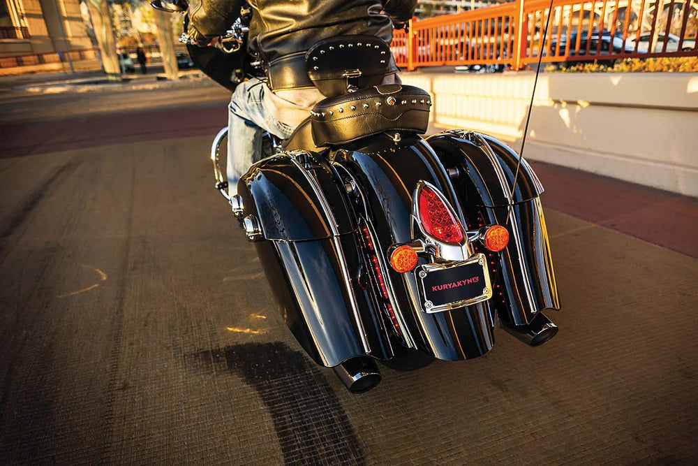Kuryakyn 5670 Motorcycle Accent Accessory: Saddlebag Trim Top for 2014-19 Ind...