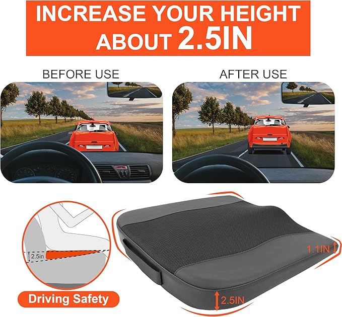 Car Seat Cushion, Comfort Memory Foam Car Cushions