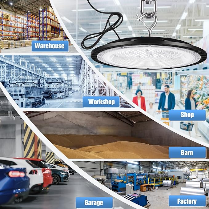 4 Pack 240W UFO Led High Bay Light Fixture, 5000K Daylight Commercial Shop Bay