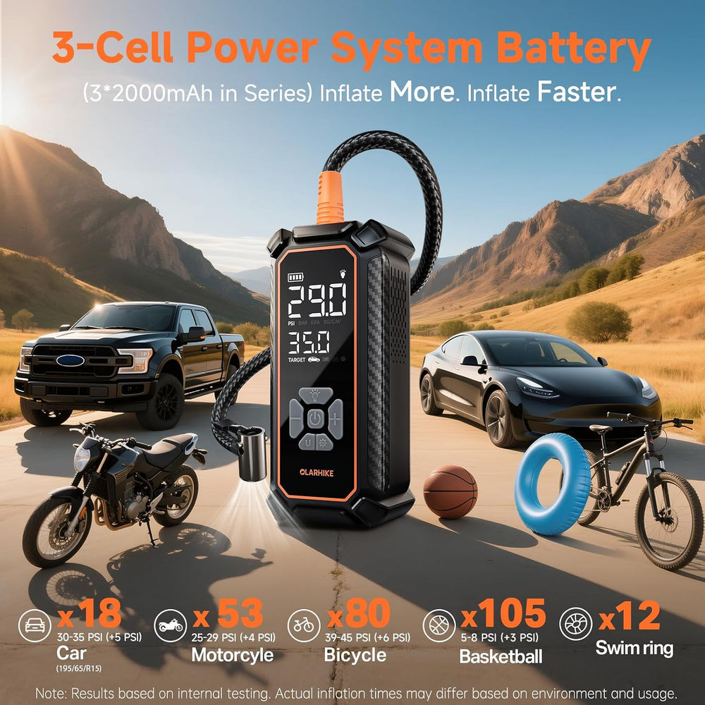 OlarHike Tire Inflator Portable Air Compressor, with Premium Storage Case