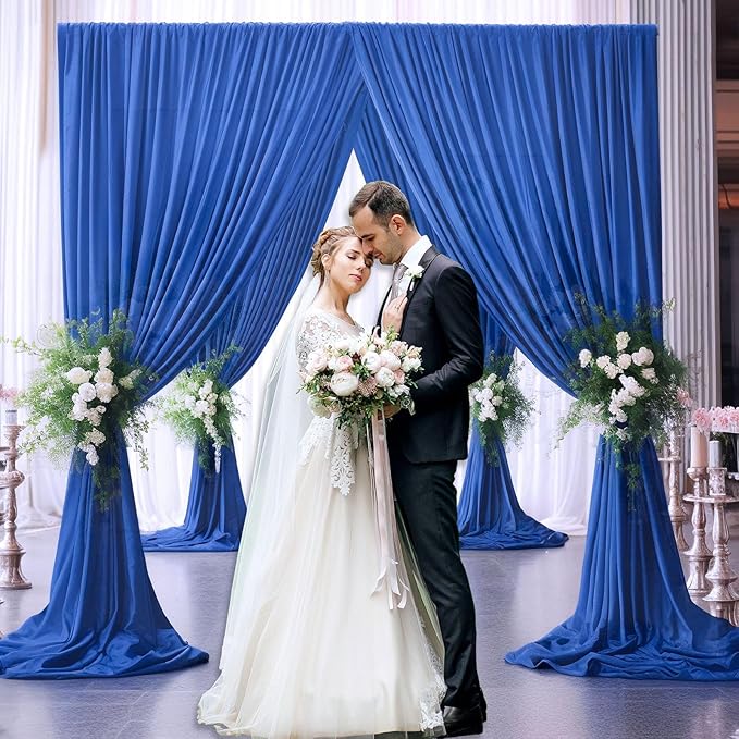 10 x 7 Feet Blue A Backdrop Curtain for Partie, Background Curtains for Photo...