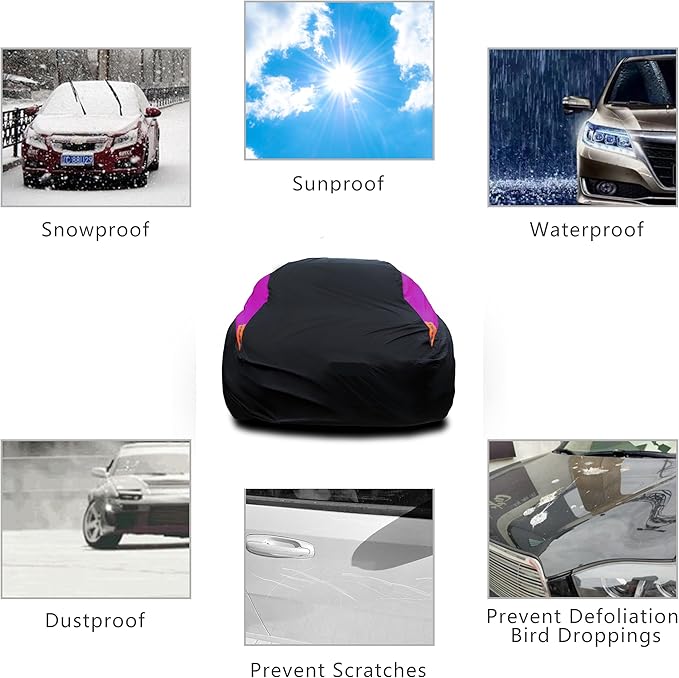 MORNYRAY Waterproof Car Cover All Weather Snowproof UV Protection Windproof