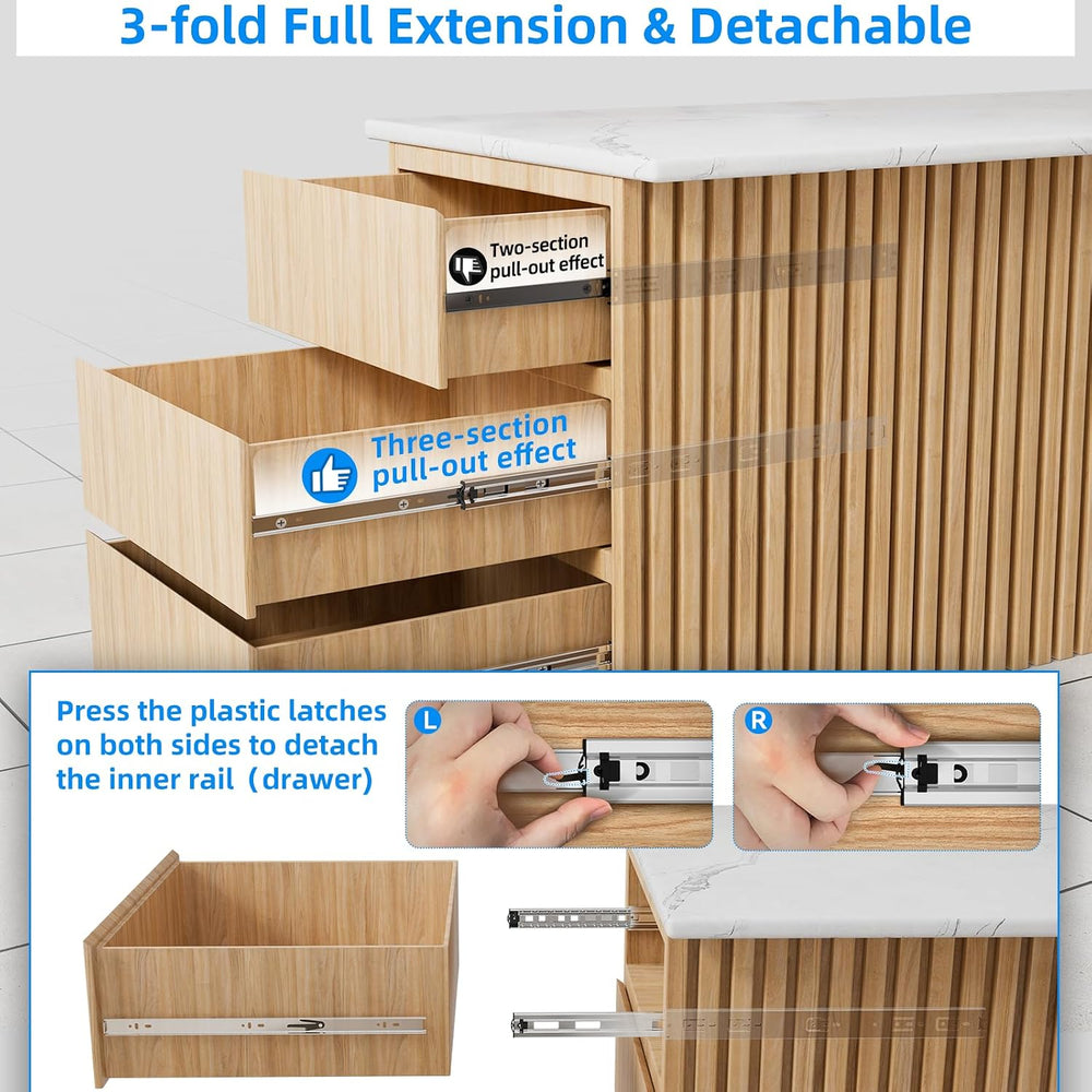SHUHANG 5 Pairs Full Extension Drawer Slides 10 12 14 16 18 20 22 24 Inch 100...