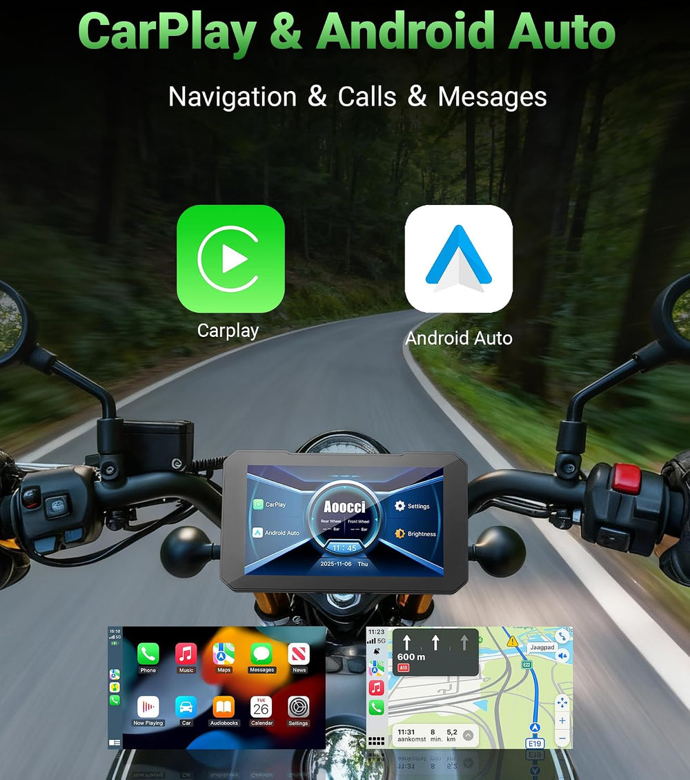 C3 Plus Motorcycle Carplay, 5-inch HD Touchscreen, GPS Navigation System with...