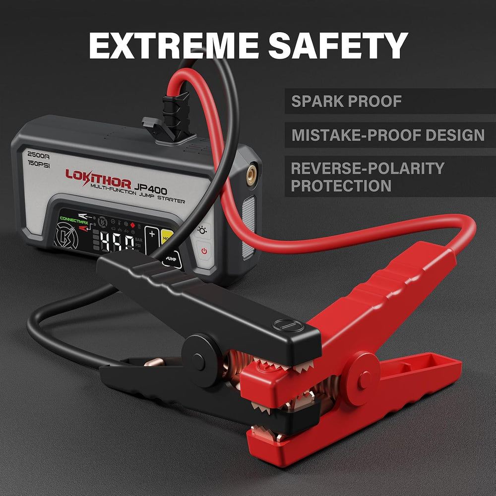 LOKITHOR JP400 Jump Starter with Air Compressor for 8.5L Gas/6.5L Diesel