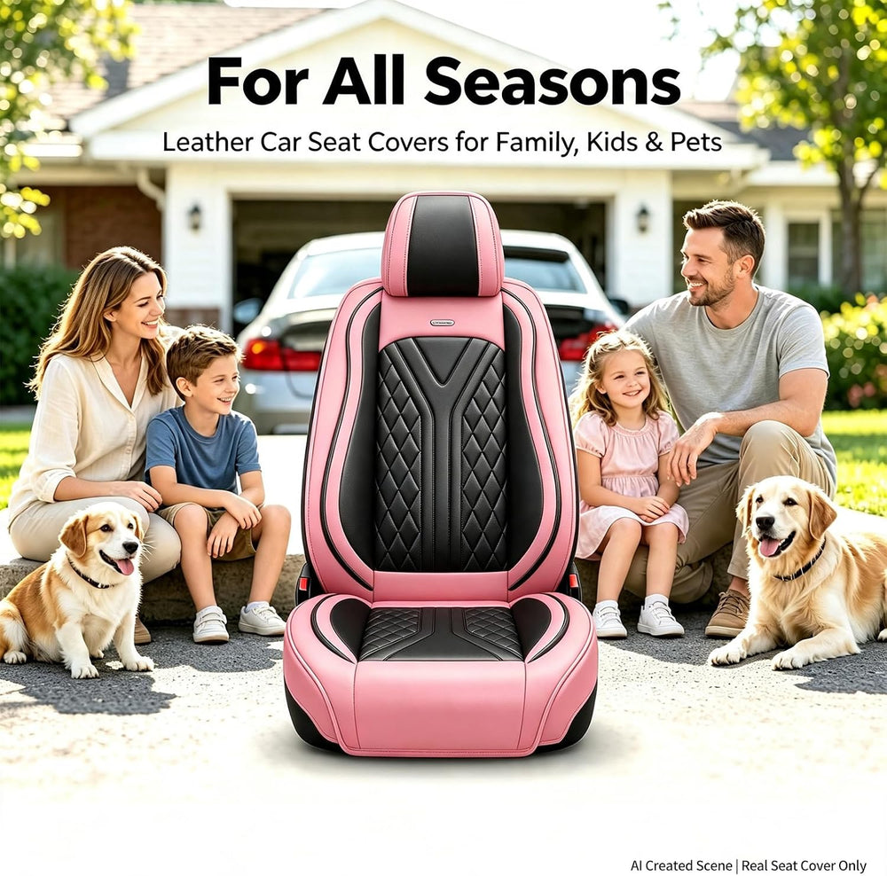 for Subaru Forester 2005-2027 Fit Seat Covers, Black&Pink