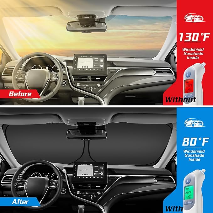 ARISMOTOR Windshield Sun Shade for GMC Terrain 2018-2025, Custom Fit Foldable