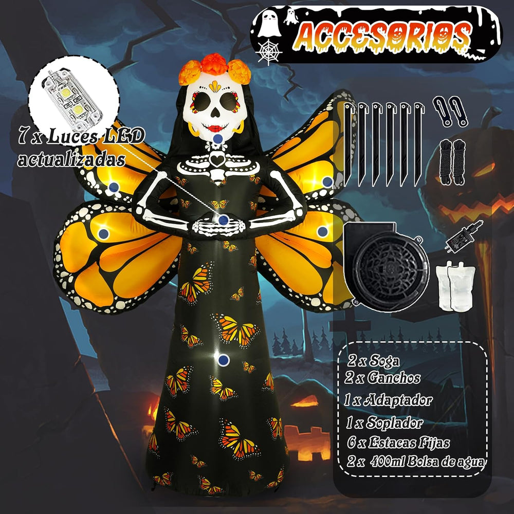 Dia de Los Muertos Decoration, 6 FT Halloween Inflatables Dรฉcor Day of The De...