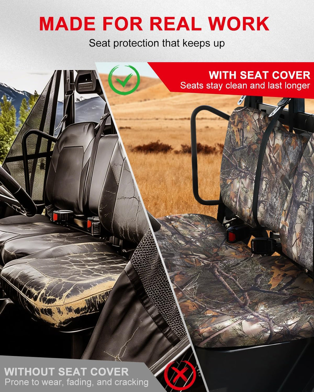 UTV Seat Covers Compatible with Polaris Ranger Crew 1000 Premium 2020โ2025 an...