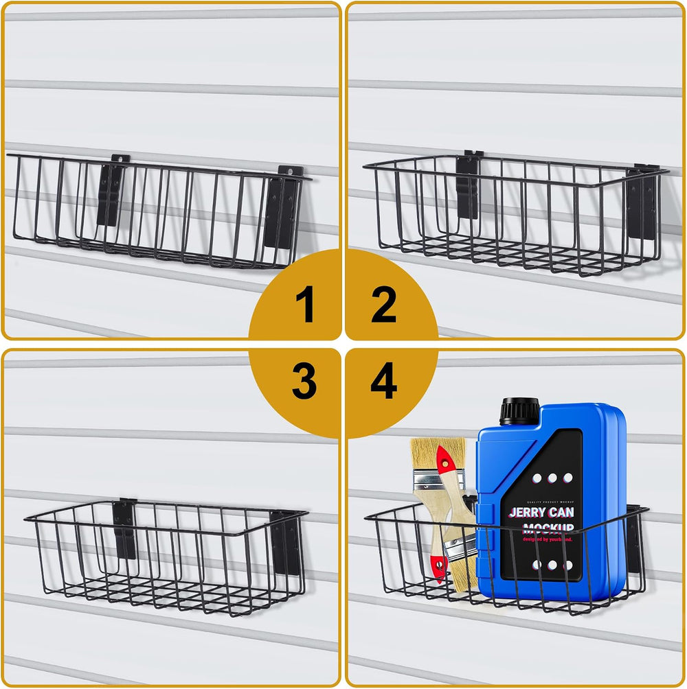Heavy-Duty Slatwall Baskets and Hooks - Slatwall Accessories for Standard Sla...