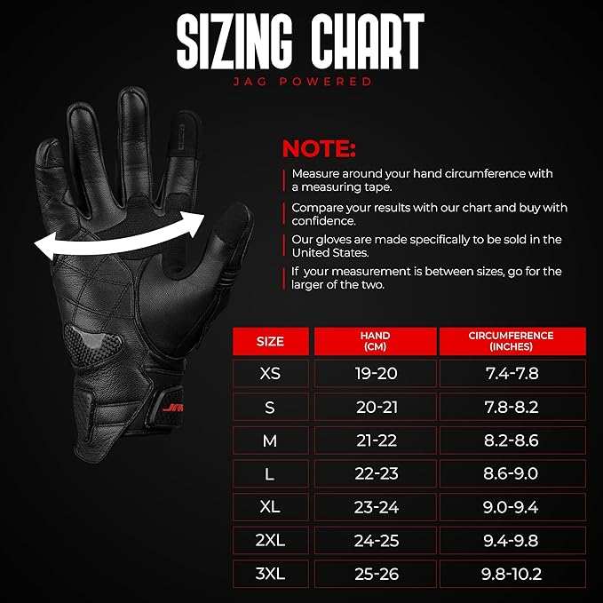 J.A.G. Leather Motorcycle Gloves