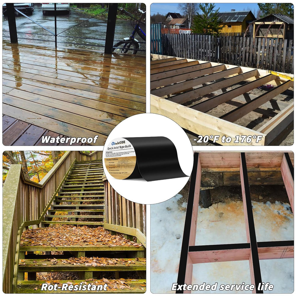 2 Rolls Butyl Joist Tape for decking, 6 Inch x 50 Feet Weatherproof Butyl Sea...