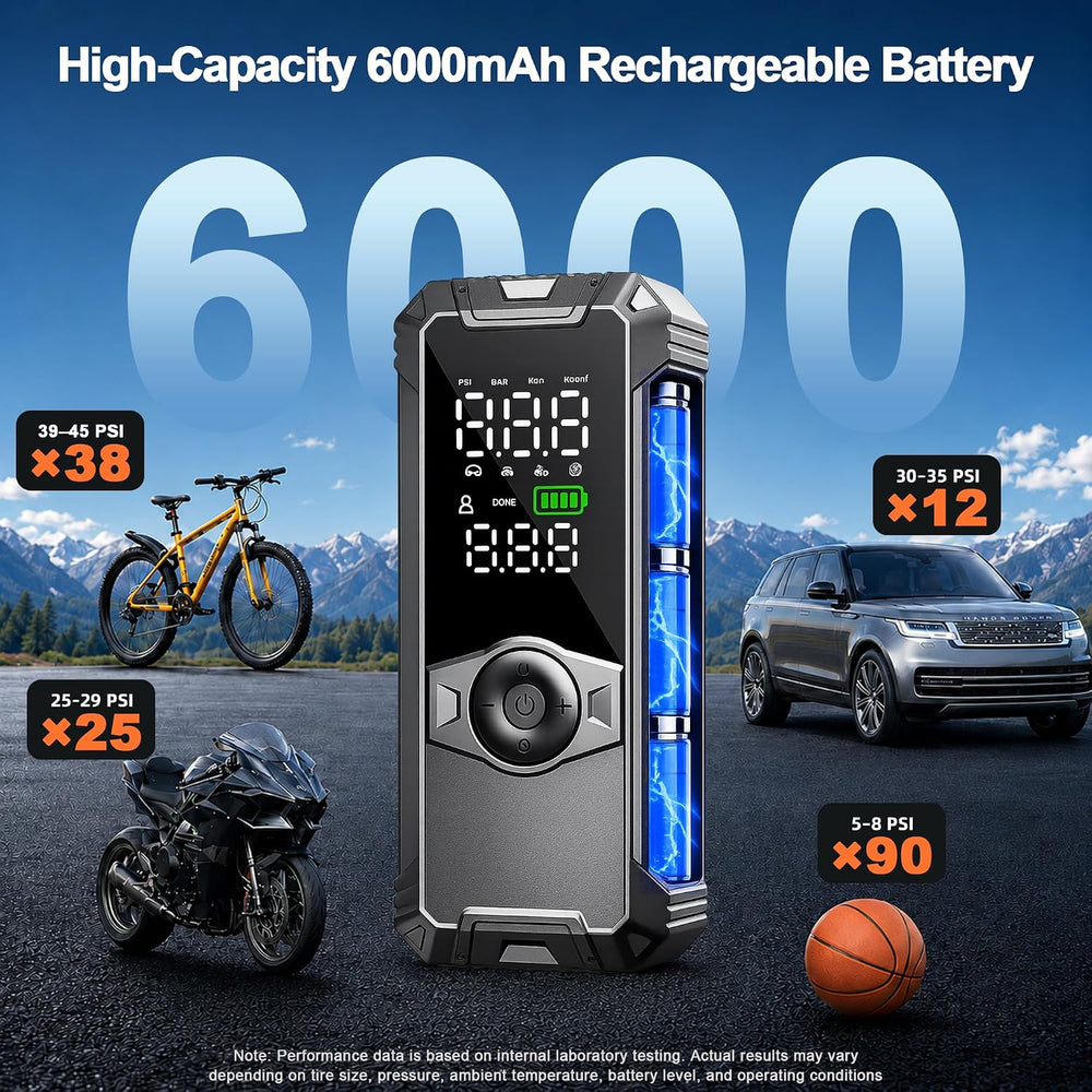 T06 Portable Car Tire Inflator, 4X Faster 150 PSI Air Compressor