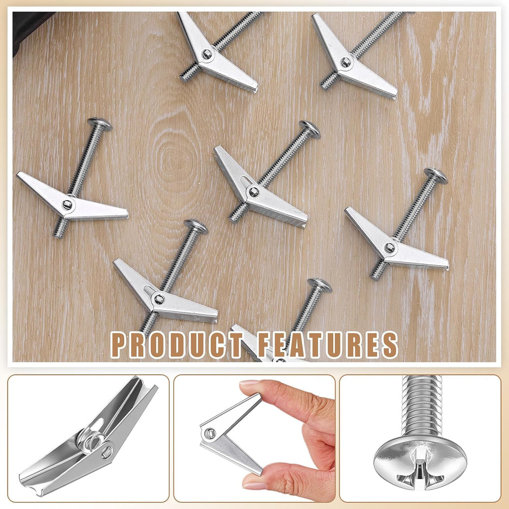 Yaocom 50 Pcs 5/16" X 3" Toggle Bolts and Wing Nut Wall Anchor for ...