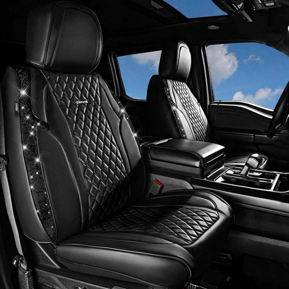 CAR Pass Bling Car Seat Covers, Microfiber Nappa Leather Luxury Cushioned, Wa...