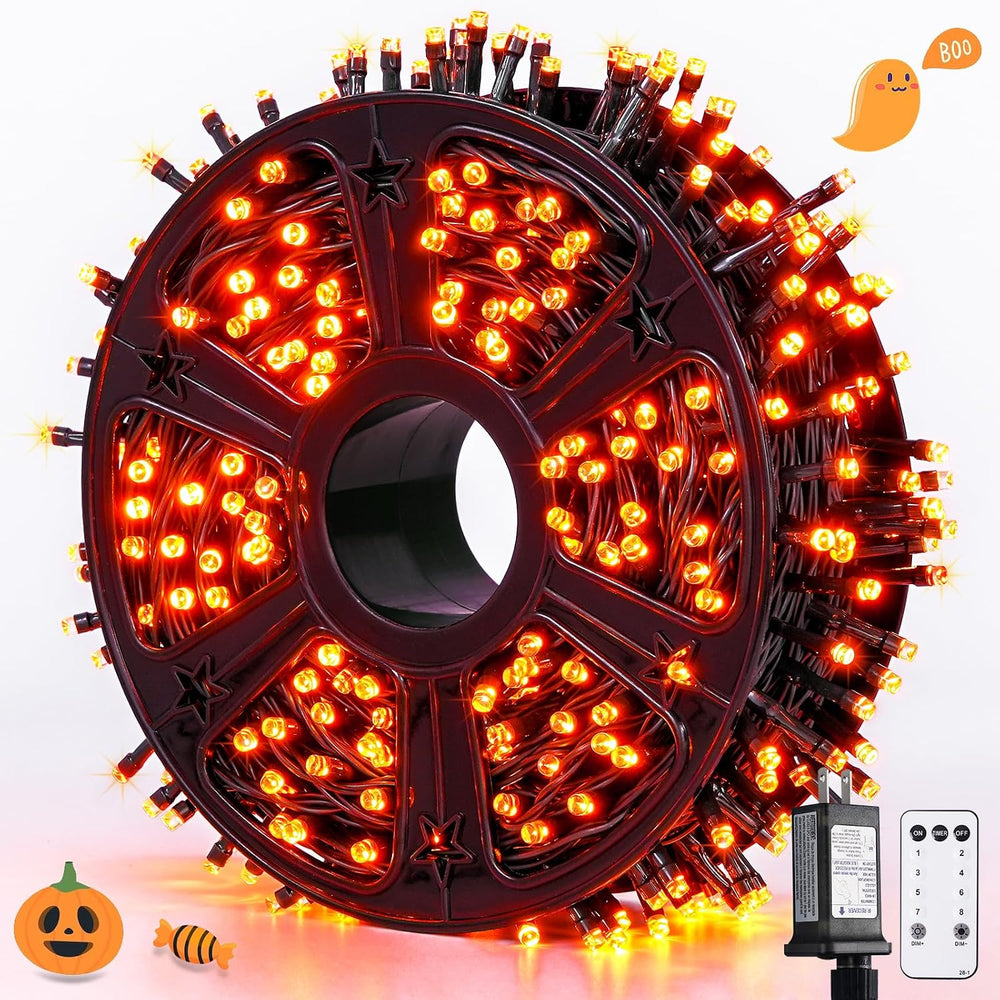 JMEXSUSS 500 LED Halloween Lights Outdoor, Orange String Lights Plug in