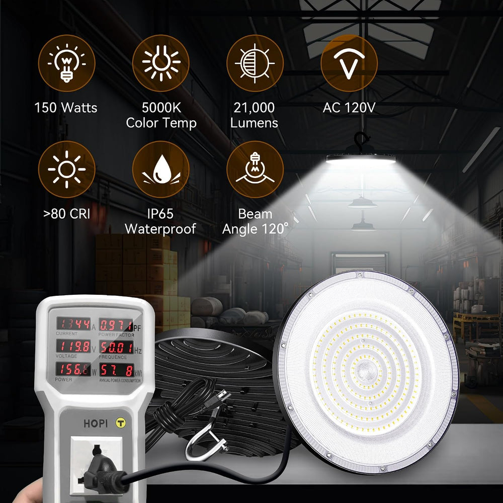 10 Pack UFO High Bay Led Shop Lights 150W, 21,000lm 5000K, ETL