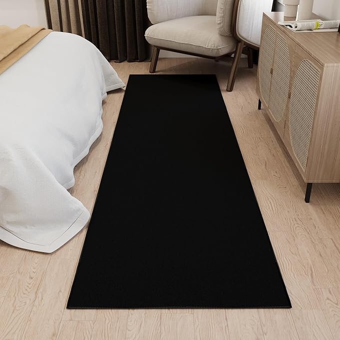 Ottomanson Hallway Runner Rug 1'10" x 12' Non Slip Solid Area Ru...