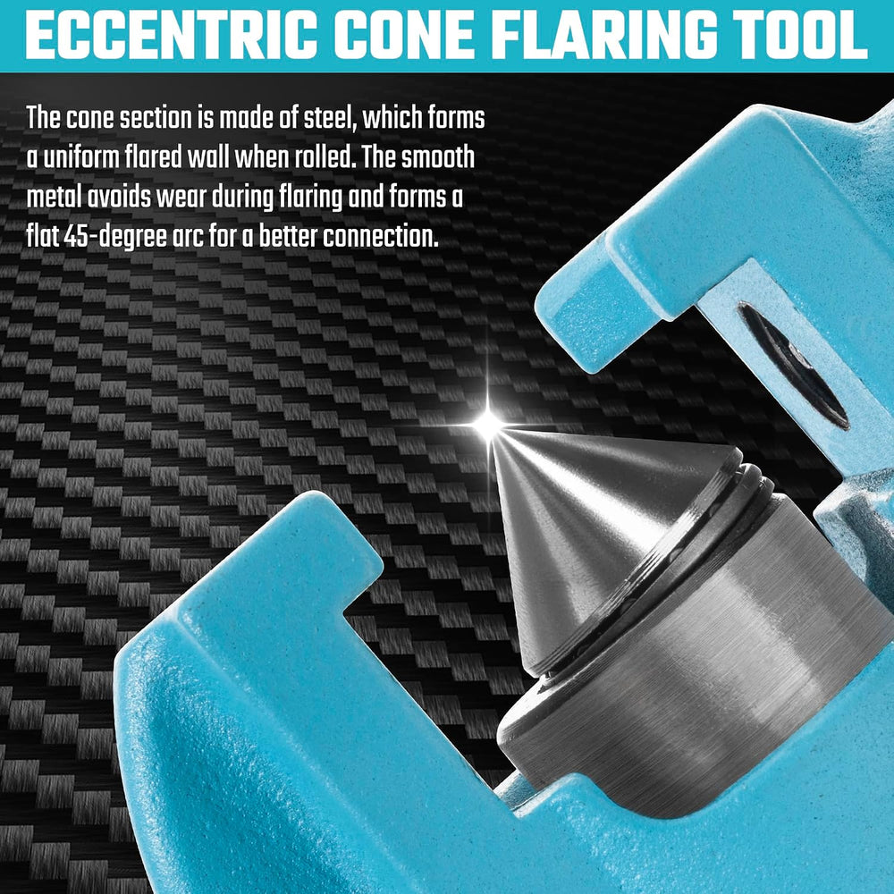 DURATECH Tubing Flaring Tool Kit, 45° Eccentric Cone with Clutch