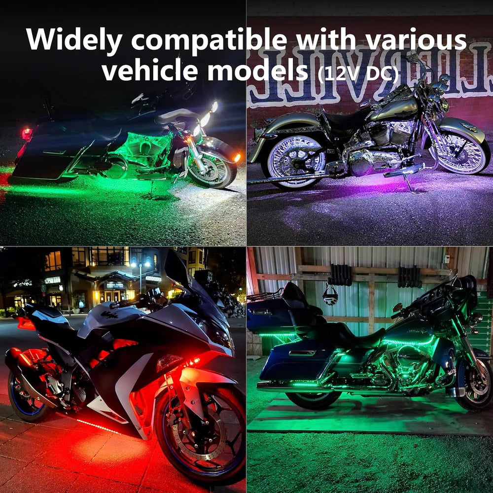 18Pcs RGB+IC Chasing Motorcycle LED Lights with APP/RF Remote, Dreamcolor Mot...