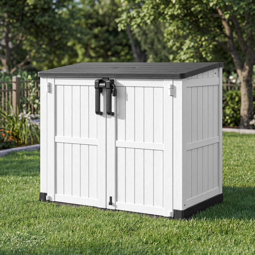 Outdoor Horizontal Storage Cabinet Box 36 Cu Ft with Lockable Doors, Outdoor ...