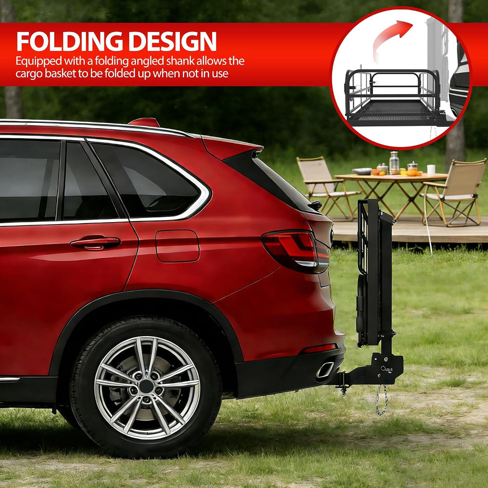 500 LBS Folding Hitch Cargo Carrier Basket 60" X 24" X 14.4"+ ...