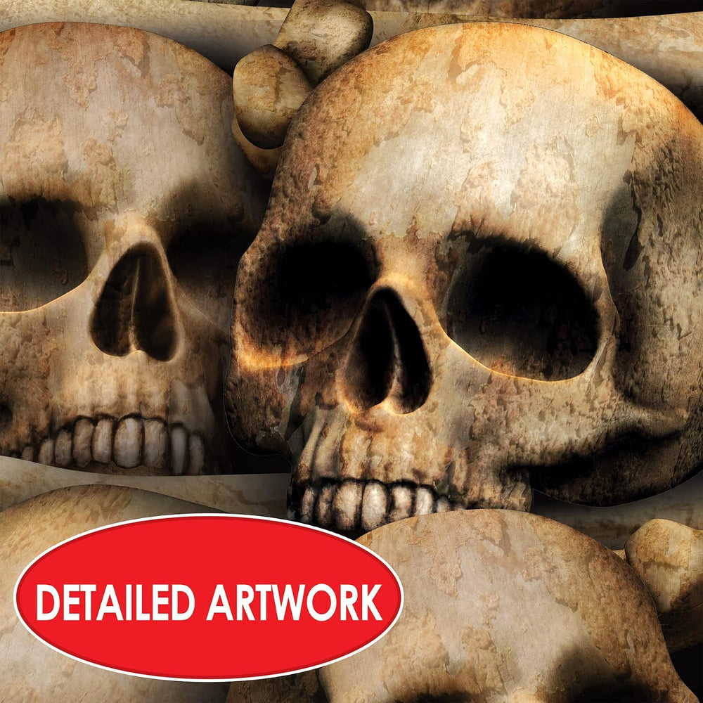 Beistle Catacombs Backdrop Wall Decorations โ 2 Realistic Skull and Bone Prin...