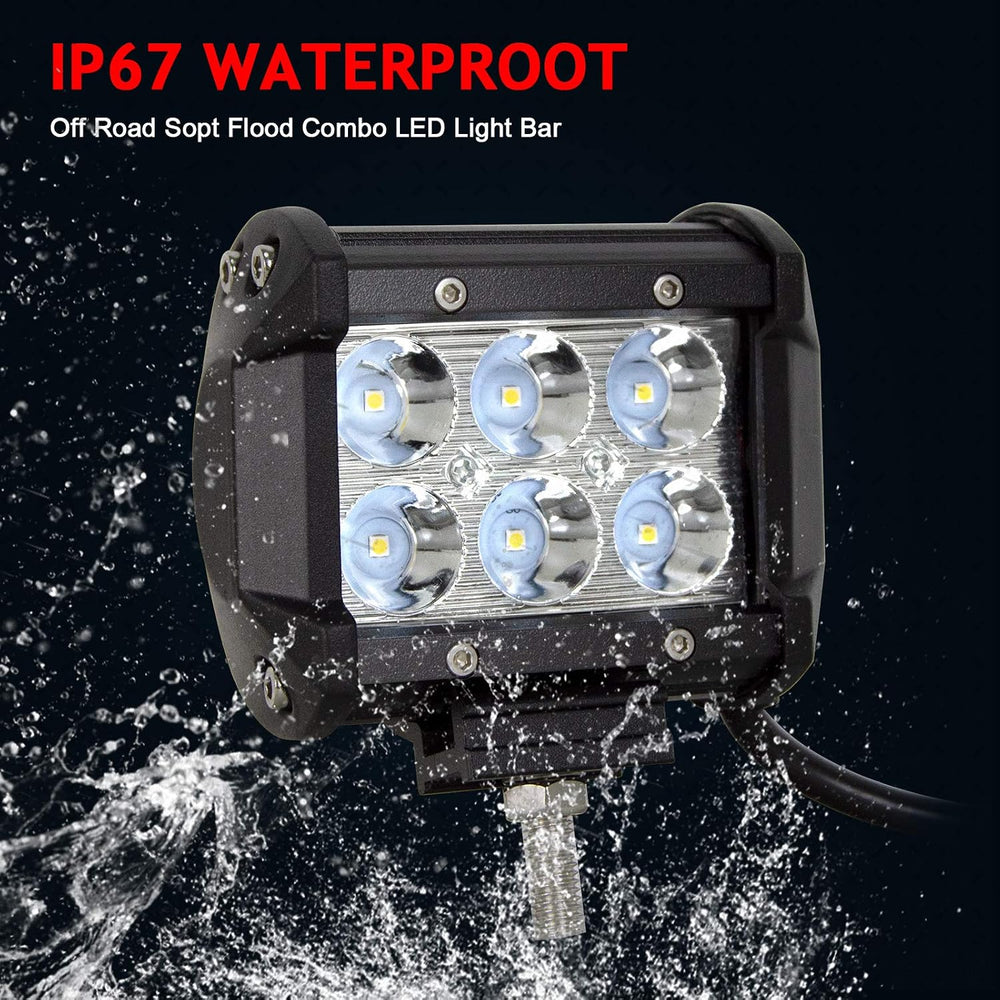 Willpower 10 Pieces 18W 4 inch LED Work Light Bar Spot Driving Fog Lamps for ...