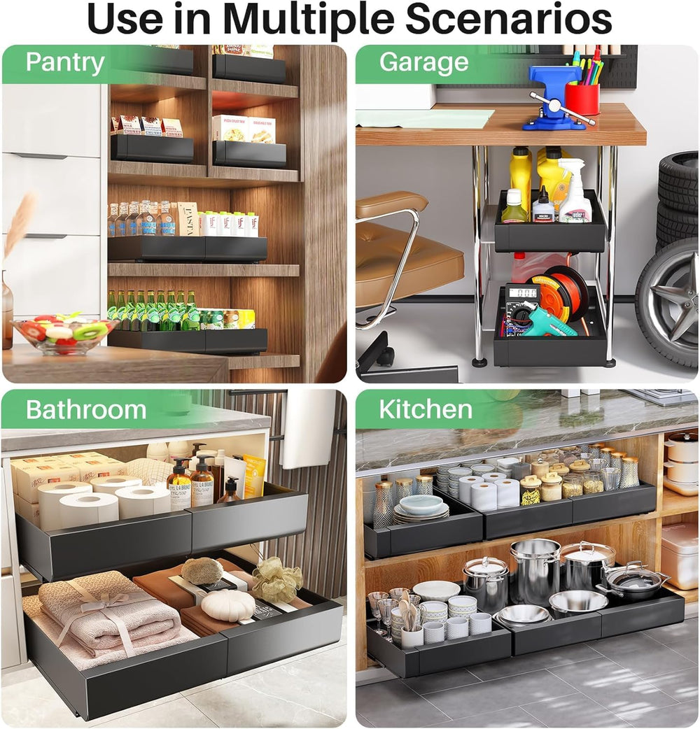 2 Pack Pull out Cabinet Organizer, Expandable(12"-20") Heavy Duty S...