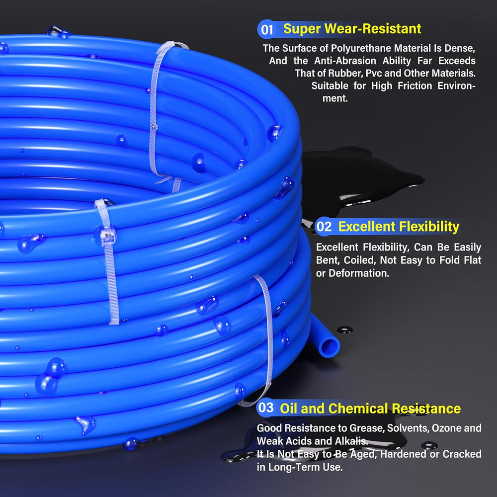 TAILONZ 14mm OD 10mm ID PU Air Hose Pipe Tube Kit 5 Meter 16.4ft