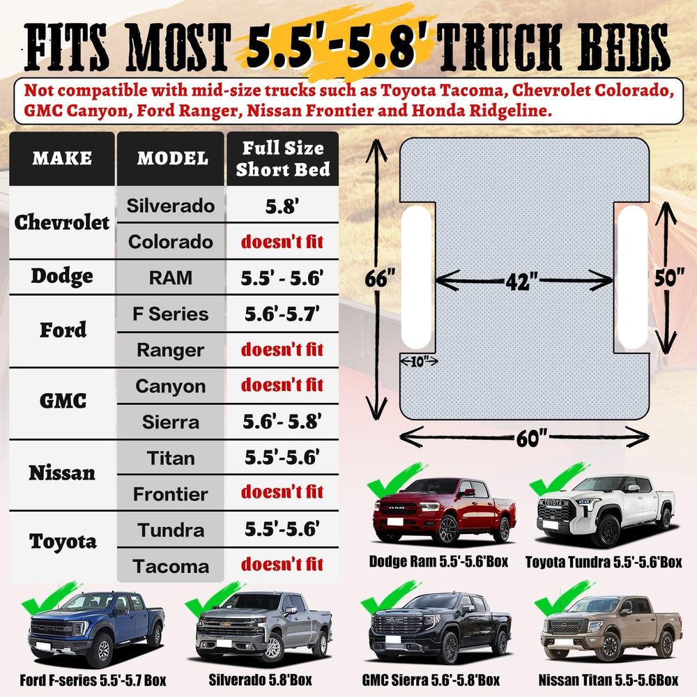Umbrauto Inflatable Truck Bed Air Mattress for Full Size Short Truck Beds, 5....