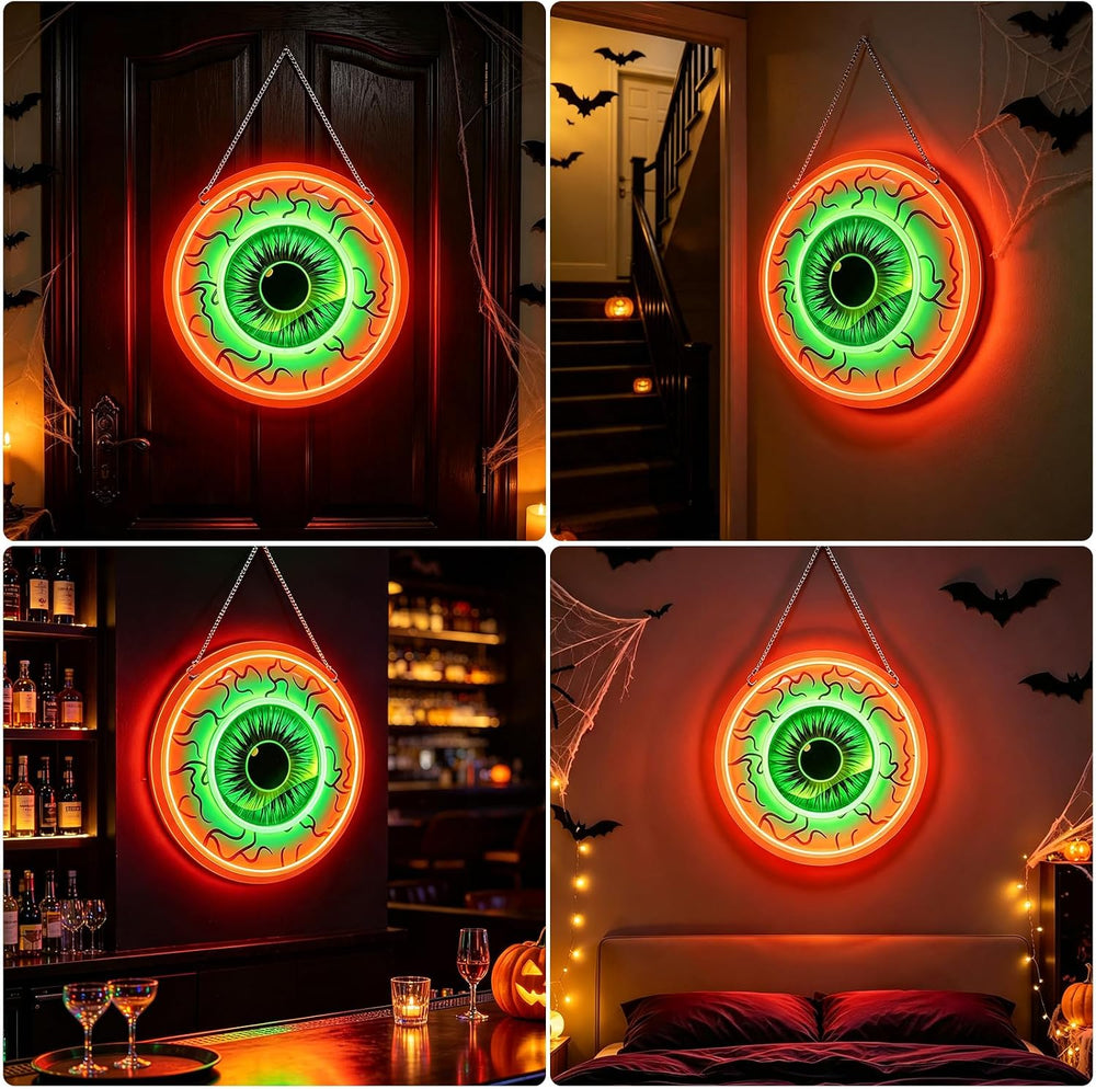 Eyeball Neon Signs Halloween Decorations, Dimmable Neon Lights Wall Decor