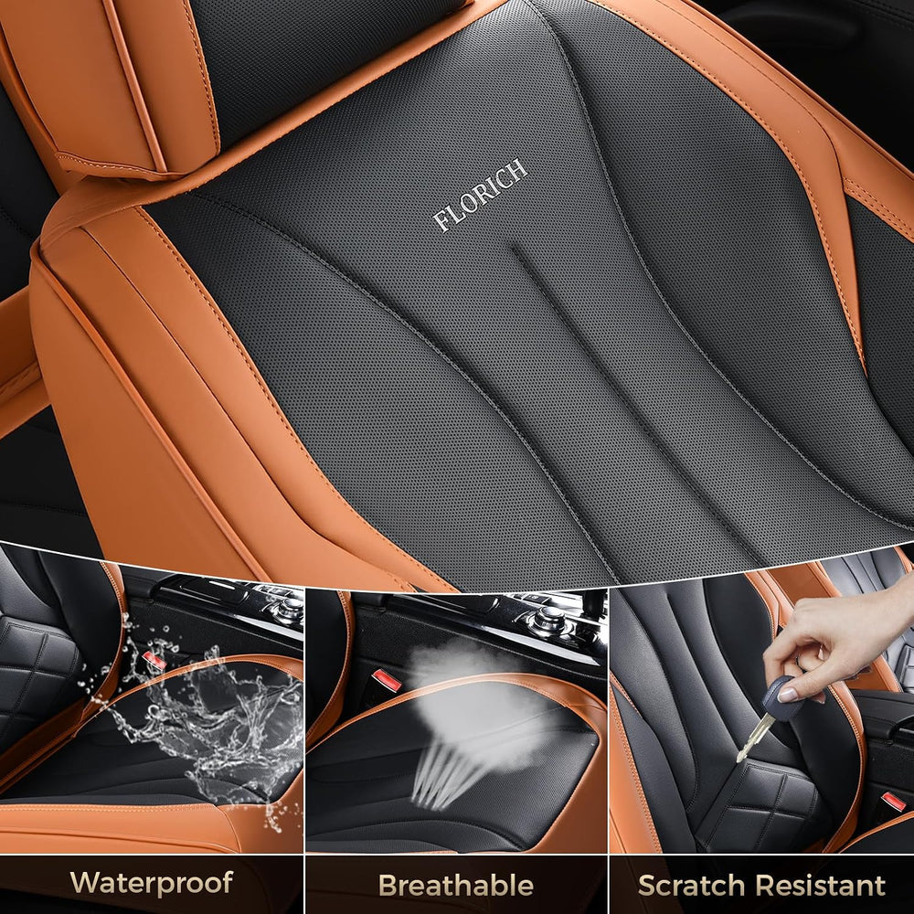 Seat Cover, Car Seat Covers Full Set, Waterproof Leather Car Seat Protector 5...