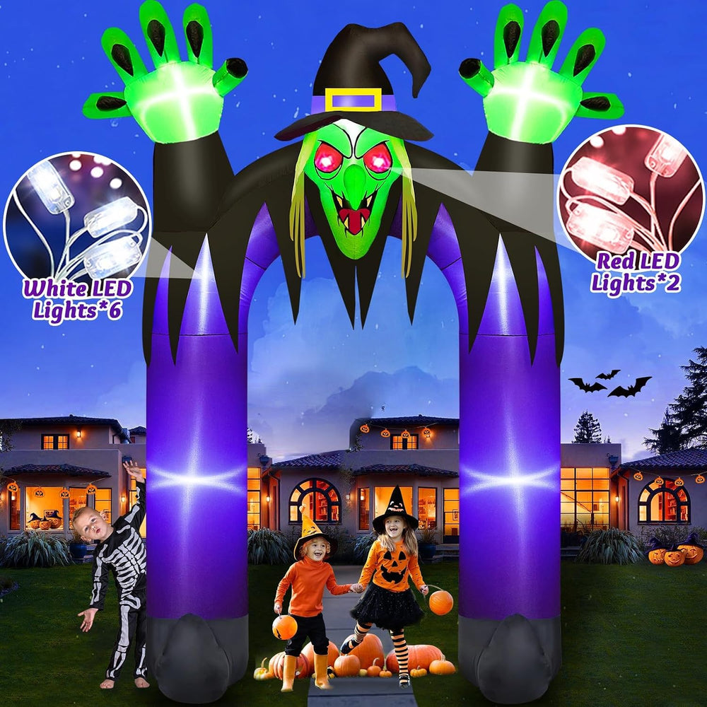 Danxilu 10FT Tall Halloween Inflatables Witch Archway Outdoor Decorations