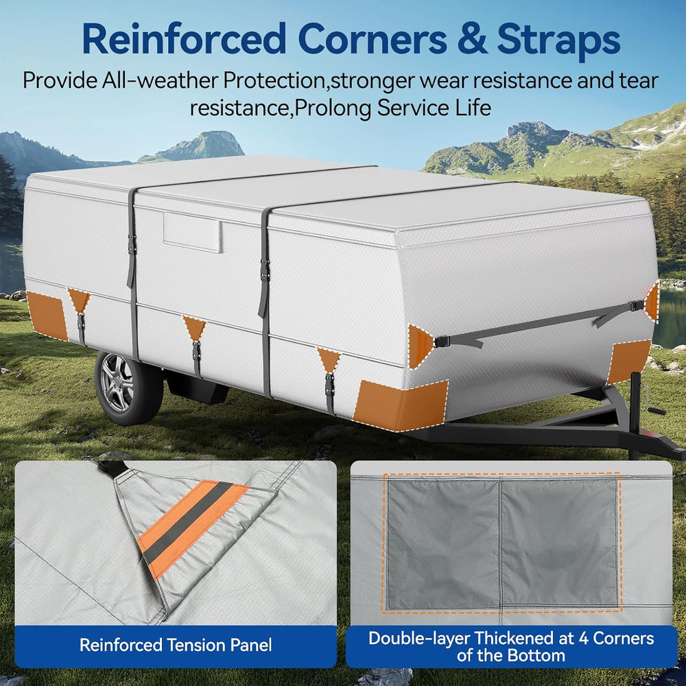 Oxford Fabric Pop Up Folding Camper Cover 14'-16' Super Waterproof Te...