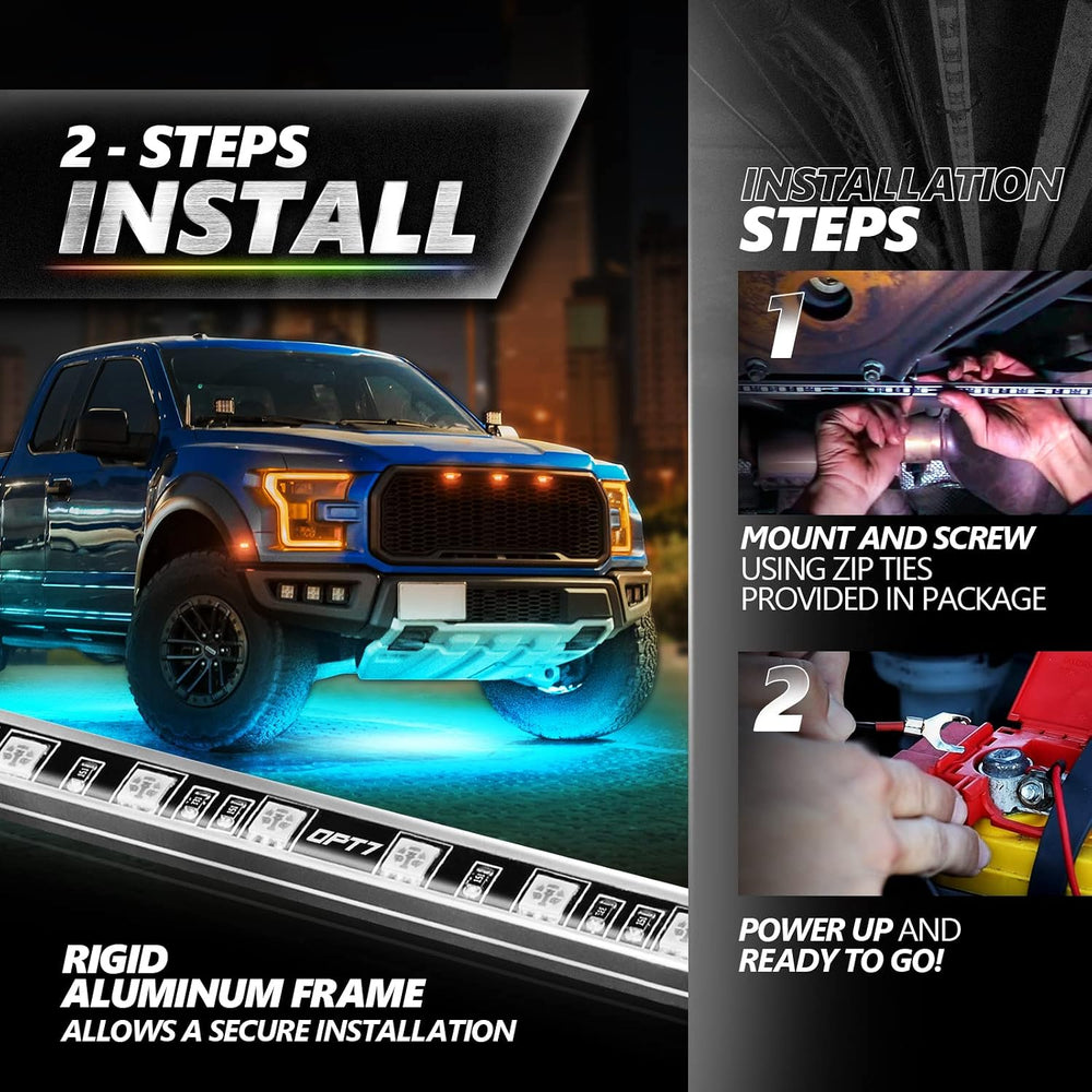 OPT7 Aura Pro RGB Aluminum Truck Underglow Kit with App & Remote Control