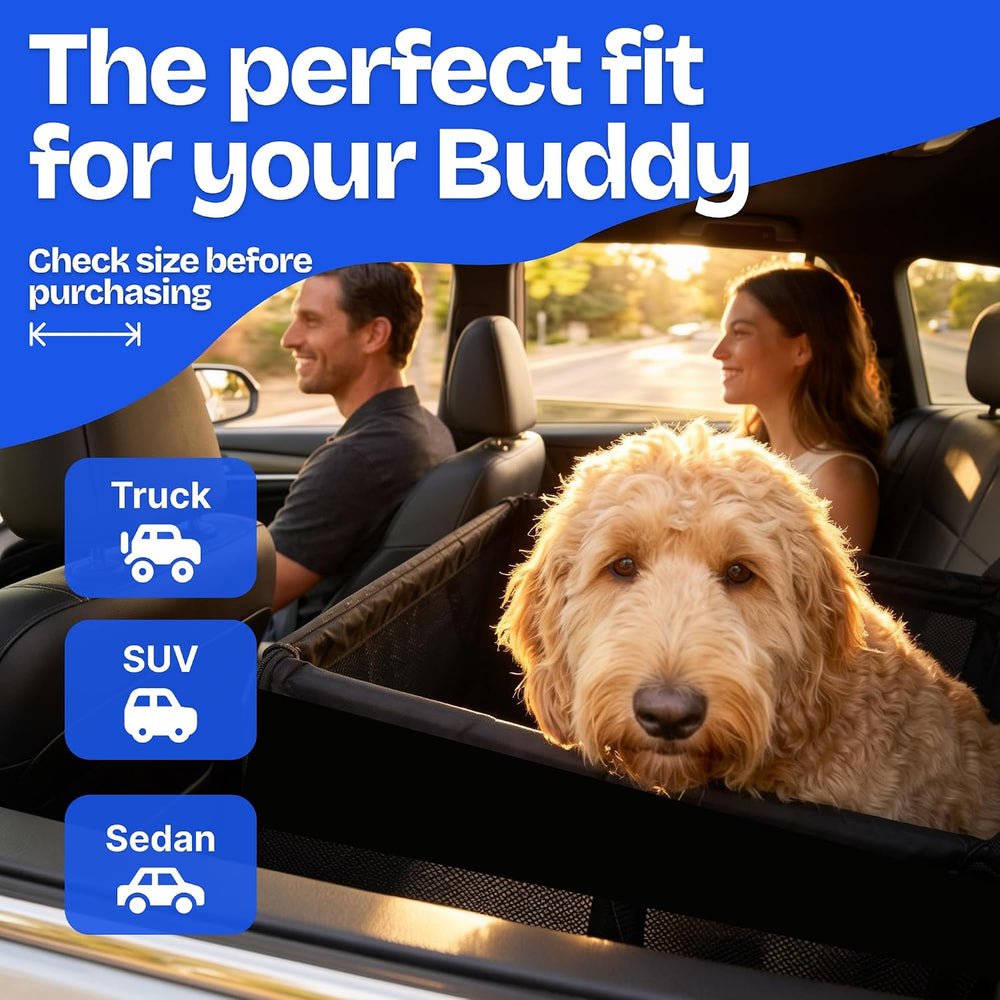 Half Hammock Dog Seat Cover for Back Seat - Waterproof Half Backseat Dog Cove...