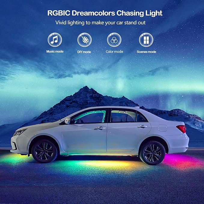 Underglow Led Lights for Cars, Waterproof Underglow Kit for Cars (6 pcs)