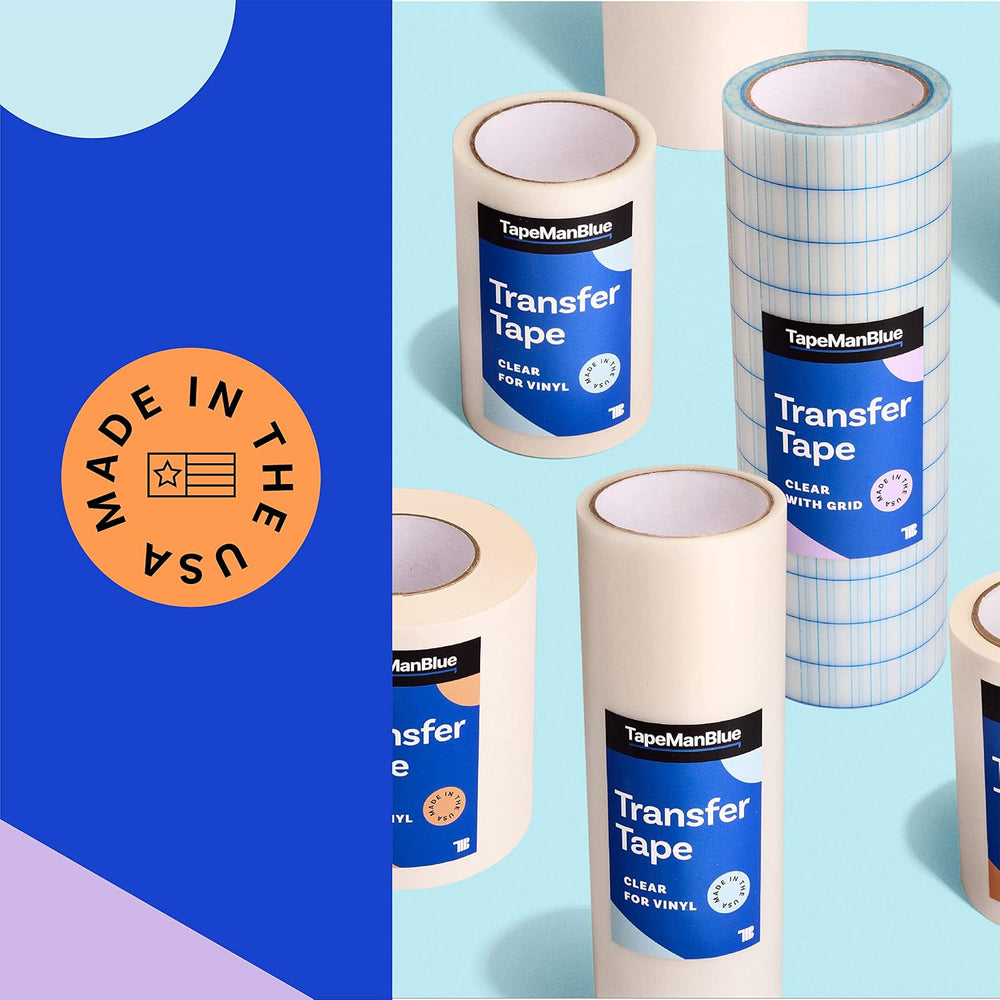 TapeManBlue 24" x 300' Roll of Clear Transfer Tape for Vinyl, Made i...