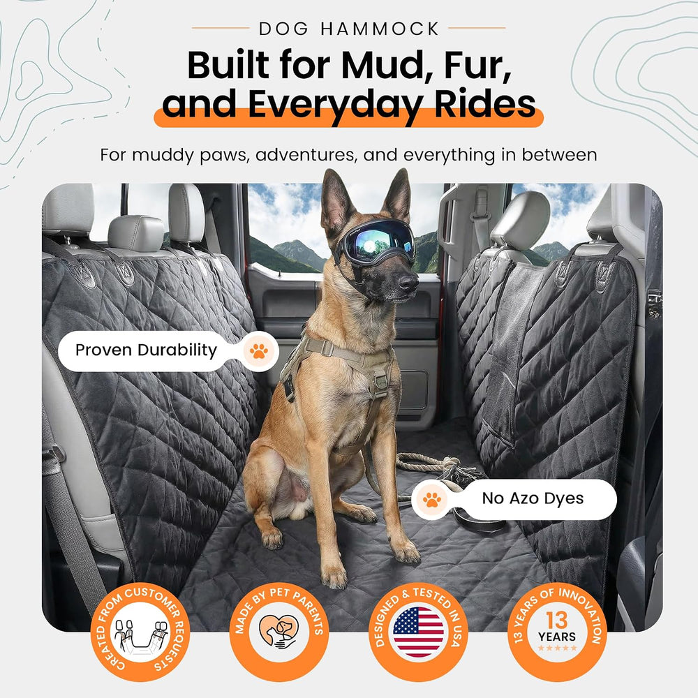 4Knines Dog Floor Hammock for Crew Cab Trucks, Passenger Side Black