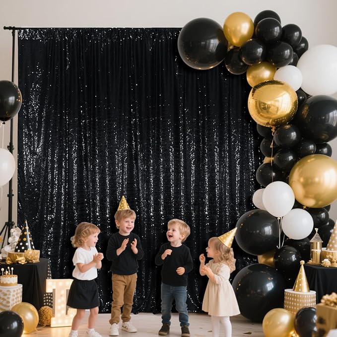 SquarePie Sequin Backdrop Less See Through Thick Background Glitter Curtain f...