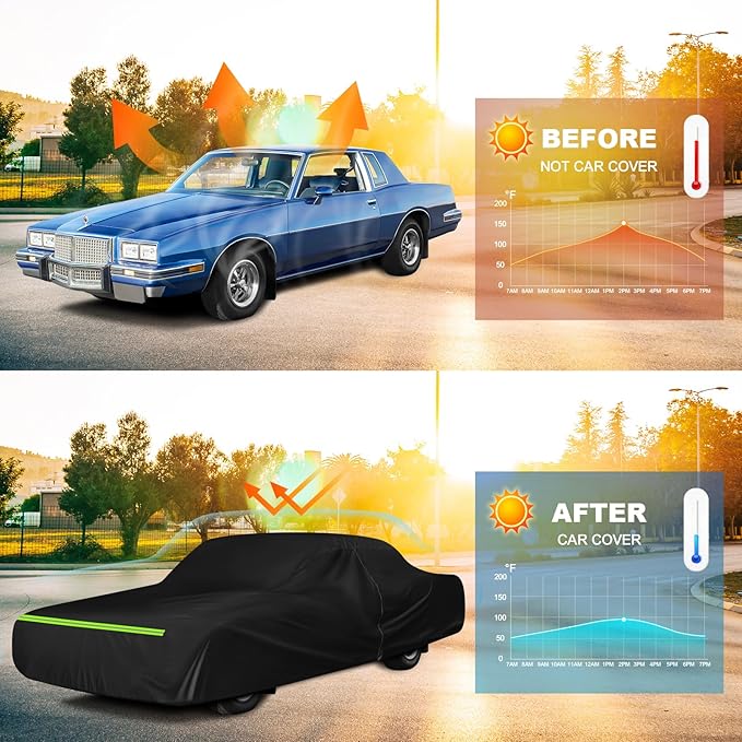 QUNSUNUS Waterproof Car Cover for Pontiac Grand Prix 1978-1996, Outdoor Car