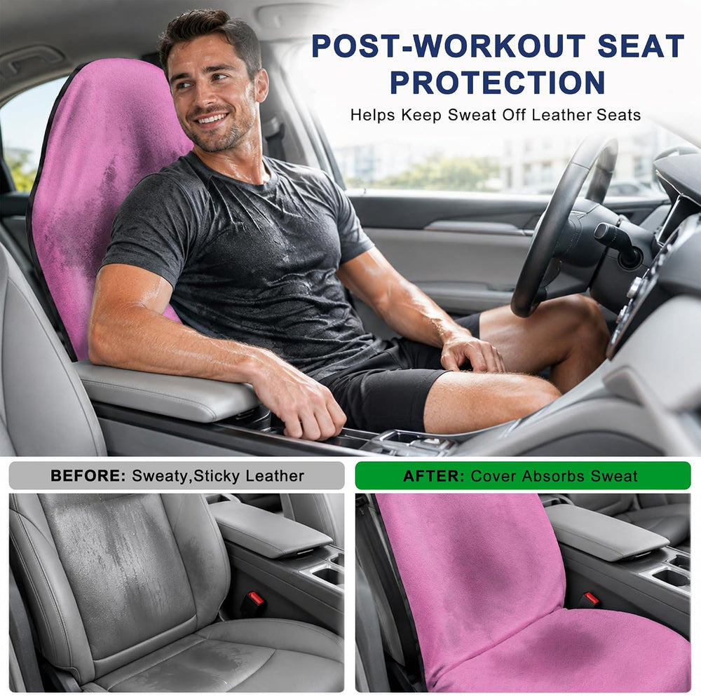 Car Seat Towel Cover 2 Pack for Front Seats, Sweat Absorbent Car Seat Protect...