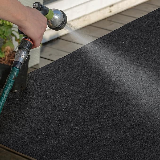 HOMBYS Garage Floor Mats for Under Car, Dark Grey Garage Flooring Rug,