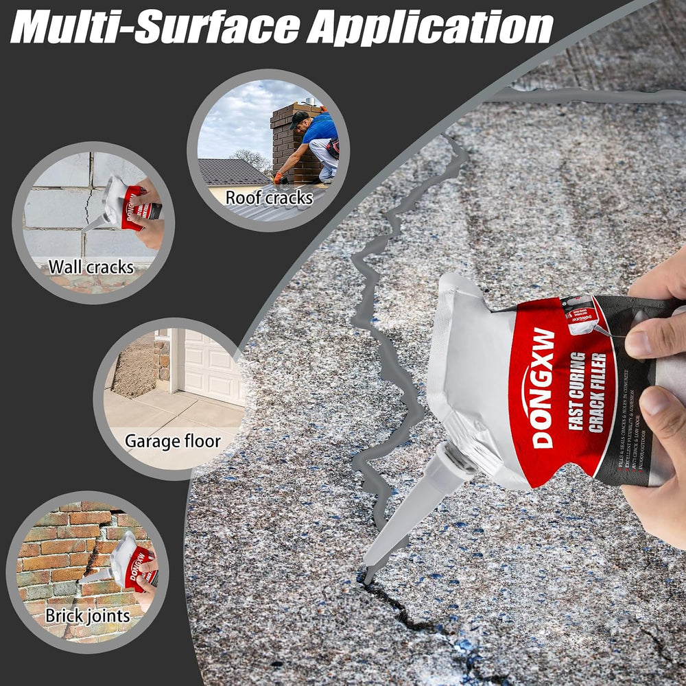 Concrete Crack Filler 5Pcs – Quick-Drying Waterproof Cement Crack Filler Repa...