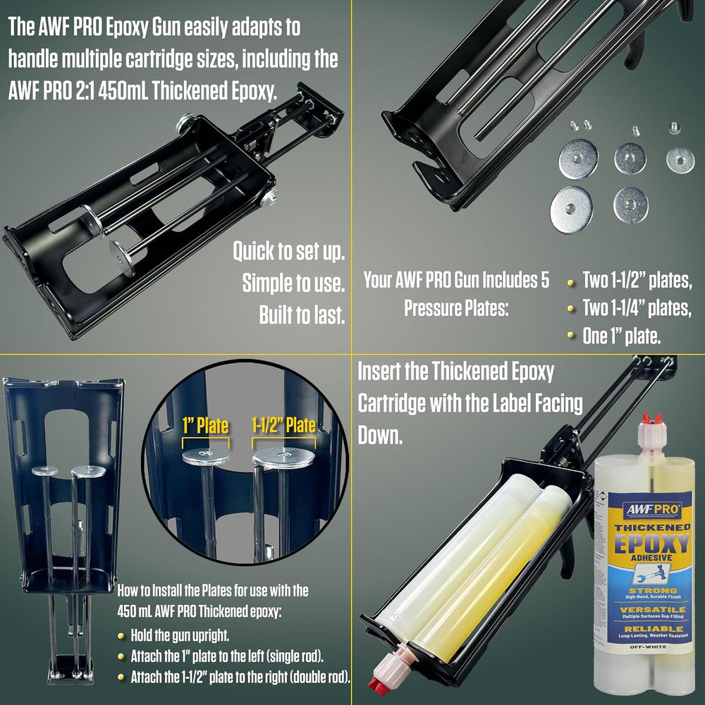 AWF-PRO (450 mL) Thickened, Non-Sag, Wood Repair Epoxy Adhesive for Rot Repai...