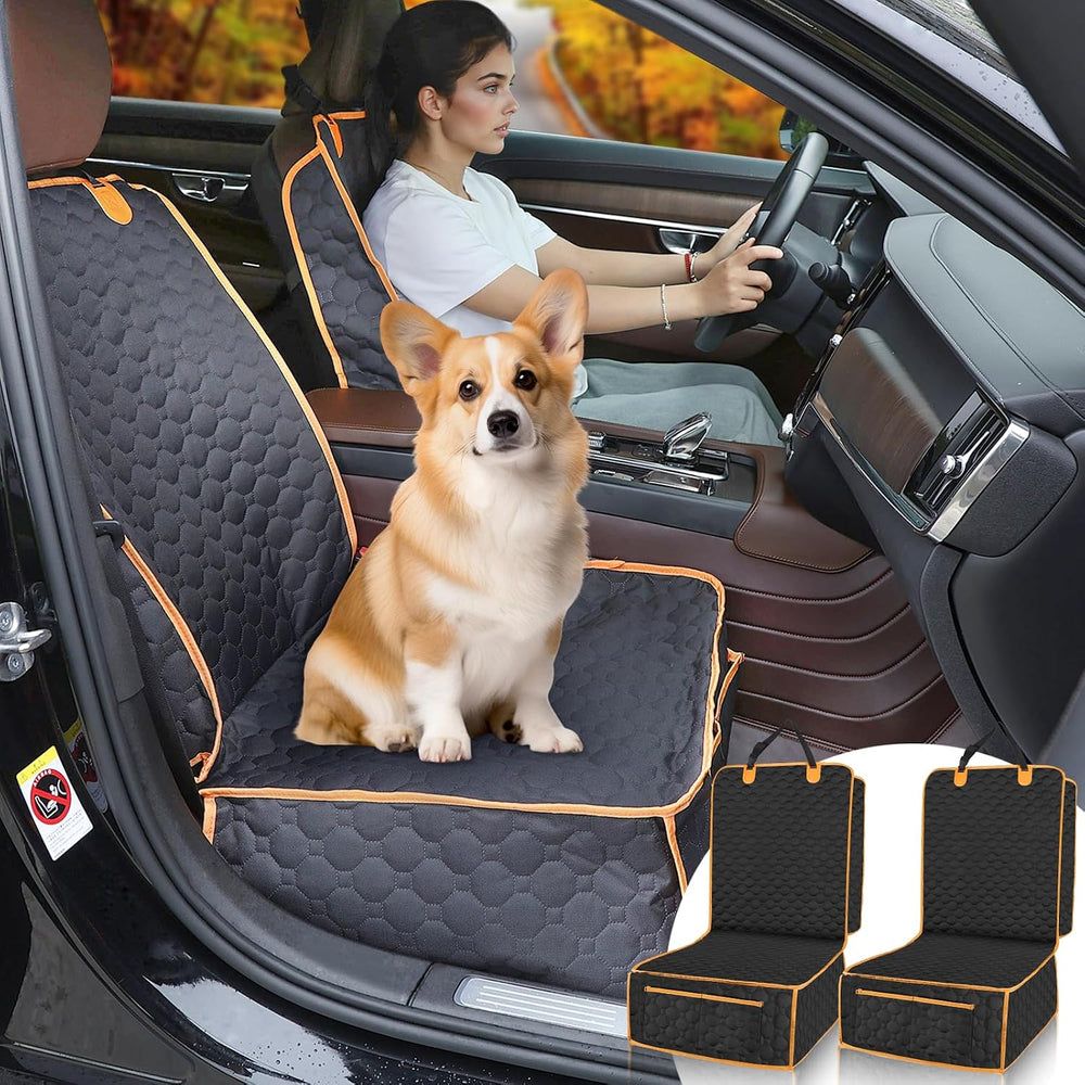 2 Packs Front Seat Car Cover, Waterproof Dog Car Seat Cover, Non-slip & S...